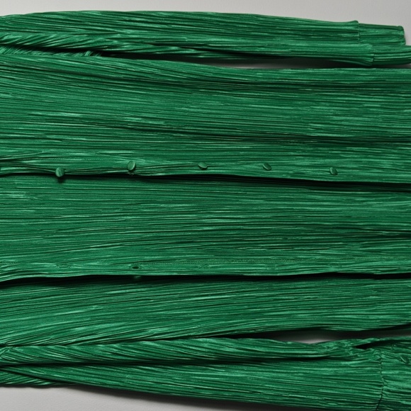 Oversized 2piece Pleated Long Sleeve Button Blouse Top Wide Leg Short Set Size S - Picture 5 of 16